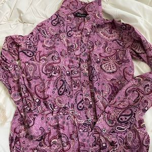 purple paisley blouse